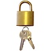 Padlock, Single, 1-1/2" x 2-3/8" - Brass Nickel Plated with two keys XX