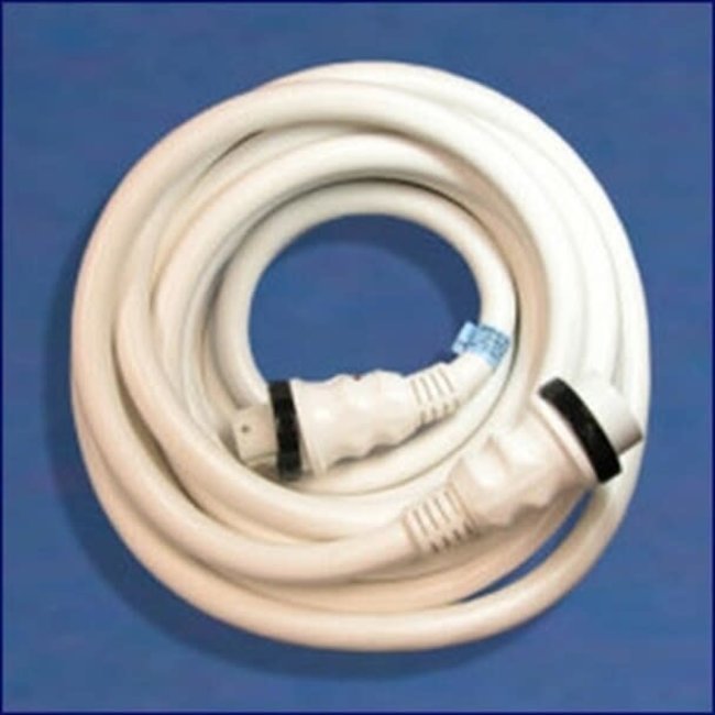 25FT Power Cord 30A - White W/LED