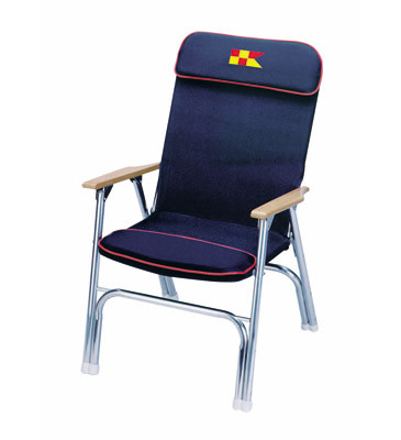 Navy Blue Padded High Back Deck Chair - Fogh Boat Supplies