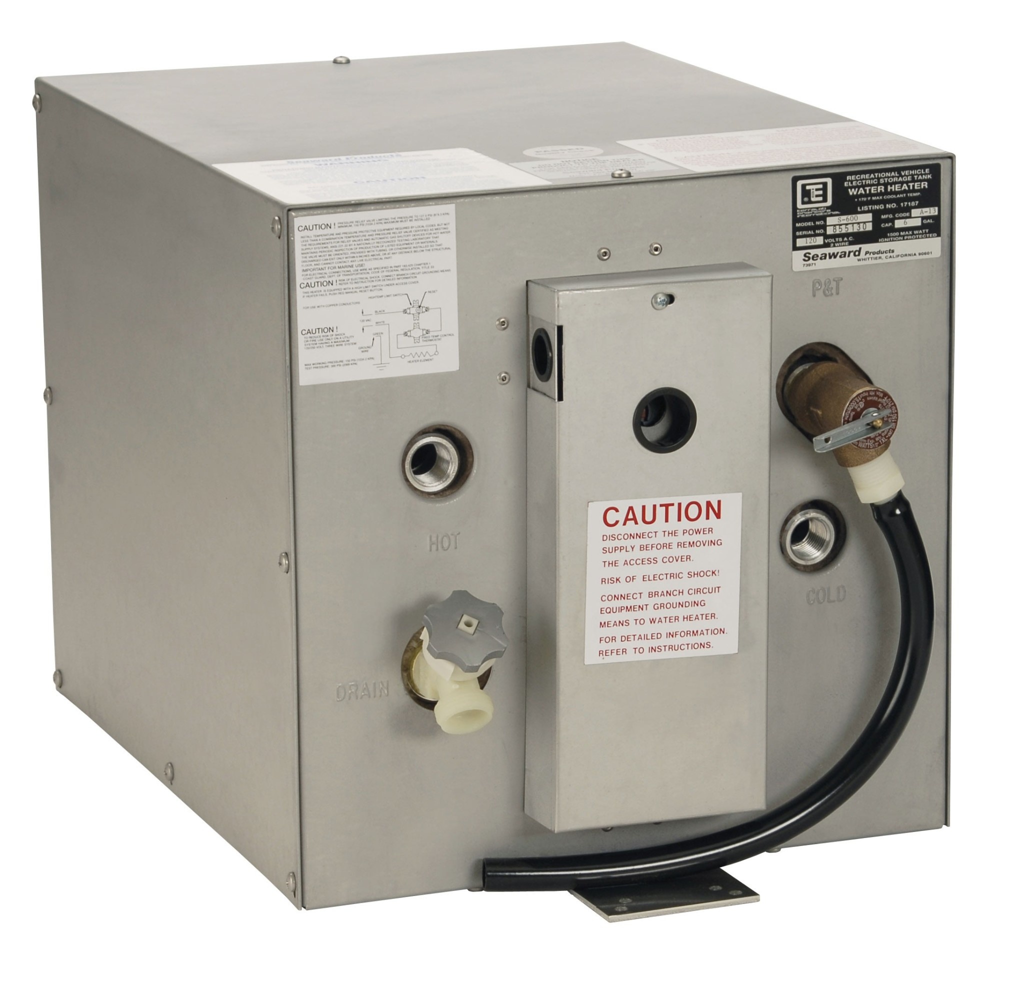 Seaward Water Heater 6G Rear Galv. - Fogh Boat Supplies