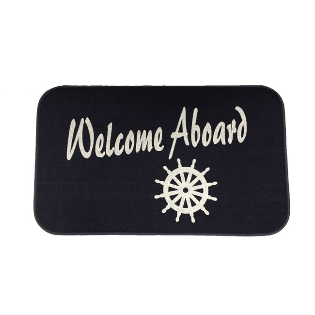 Welcome Aboard Mat Navy 18"x30"