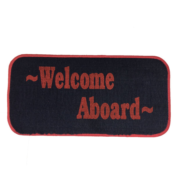 Mat Welcome 10"x 20" Navy/Red