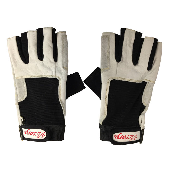 Glove Short Finger Leather/ Blk Mesh