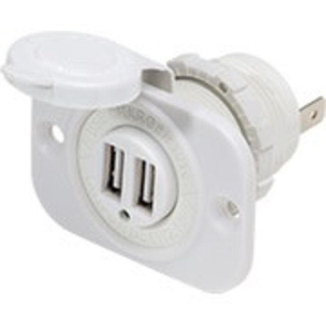 Dual USB Charger 2.1a White 12VDC