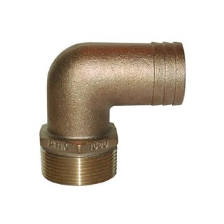 Groco Groco Hose Adapter 90 11/4" pipe to 11/8" Barb
