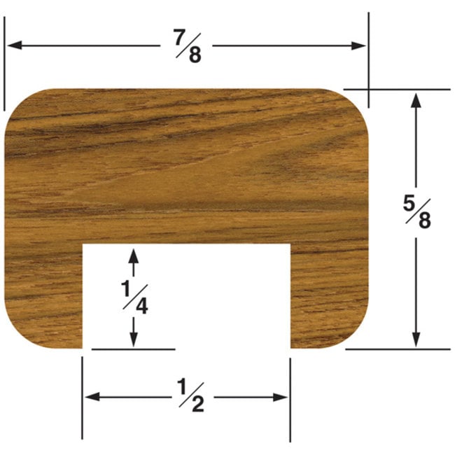Teak Bulkhead Molding 1/2" 5'Length