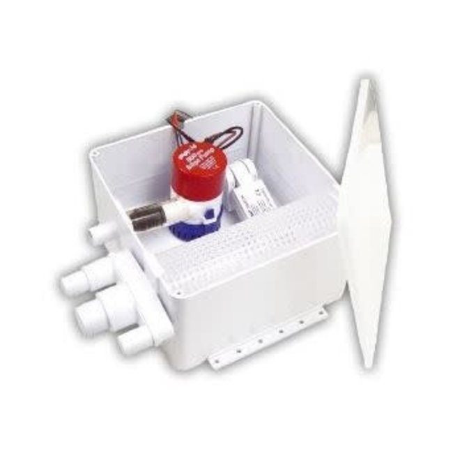 Rule Rule Shower Drain Box w/800 GPH Pump - 12V [98B]
