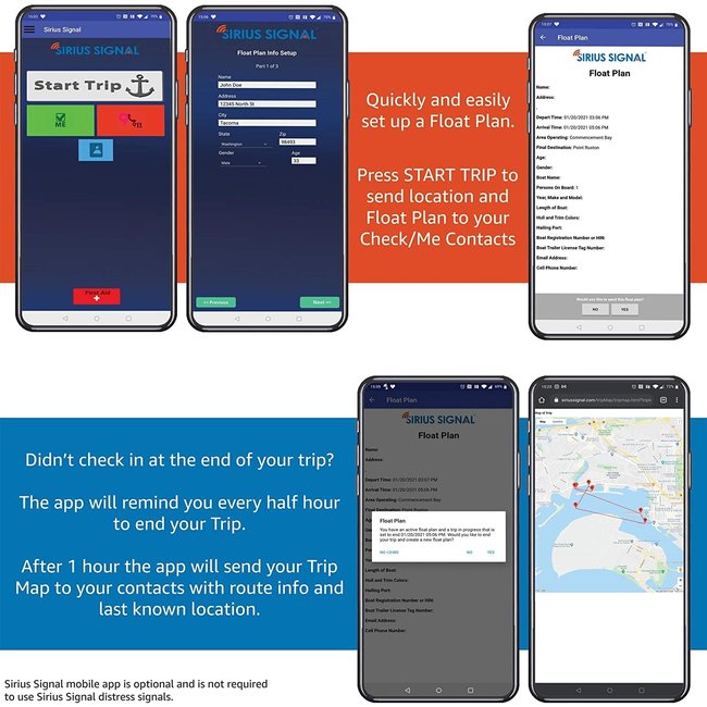 Marine Safety Sirius Signal Electronic Distress Light/Flare RTCM Standard 13200.0