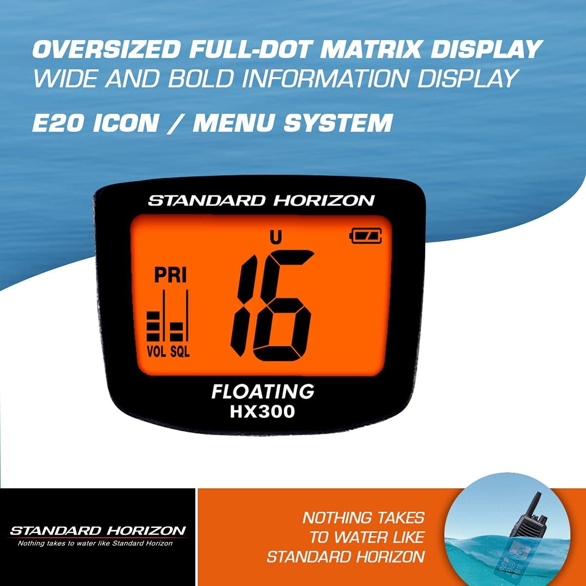 VHF Handheld Floating Compact HX300 Fogh Boat Supplies
