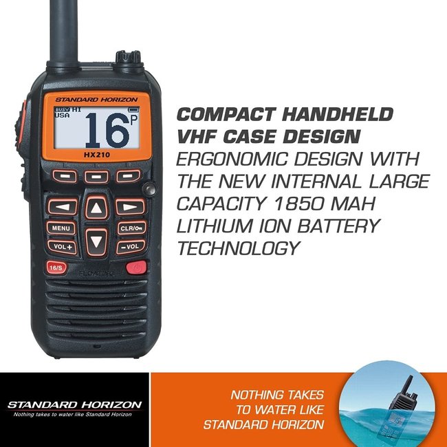 Standard Horizon HX210  VHF Compact H/Held Radio 6 Watt Floating