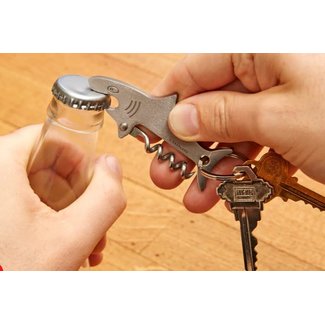 Kikkerland Designs Shark Key Ring (Cork Screw/Bottle Opener)