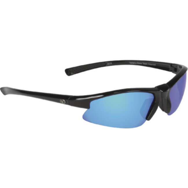 Yachter's Choice Sunglasses Tarpon Black w/Blue Mirror Lens