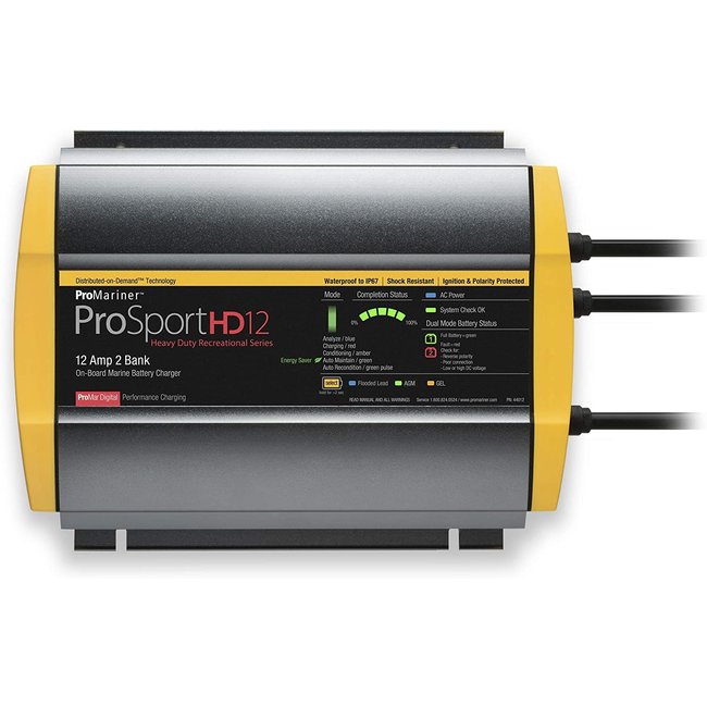 Promariner ProMariner ProSport HD 12 Amp Dual Bank Waterproof Marine Battery Charger, 44012