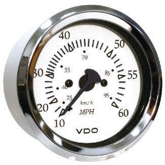 Speedometer 60 MPH  Chrome/White CLEARANCE