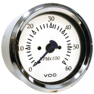 Tach Sterndrv 6000 RPM  Chrome/White