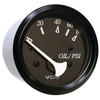 Oil Pressure Gage Blk/Blk CLEARANCE