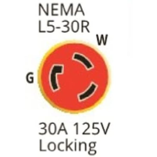 Power Cord 30 Amp w/LED 25' Yellow