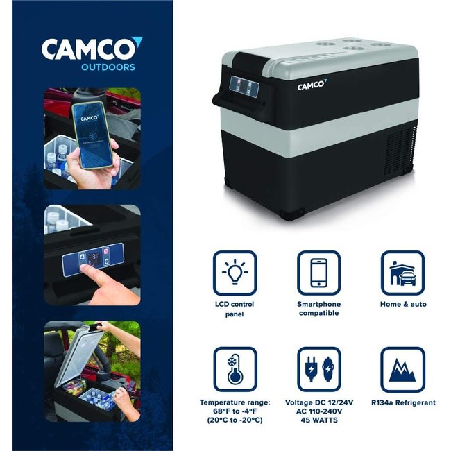 Camco Portable Refrigerator, AC 110V / DC 12V Compact Fridge / Freezer