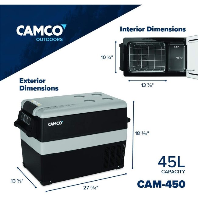 Camco Portable Refrigerator, AC 110V / DC 12V Compact Fridge / Freezer