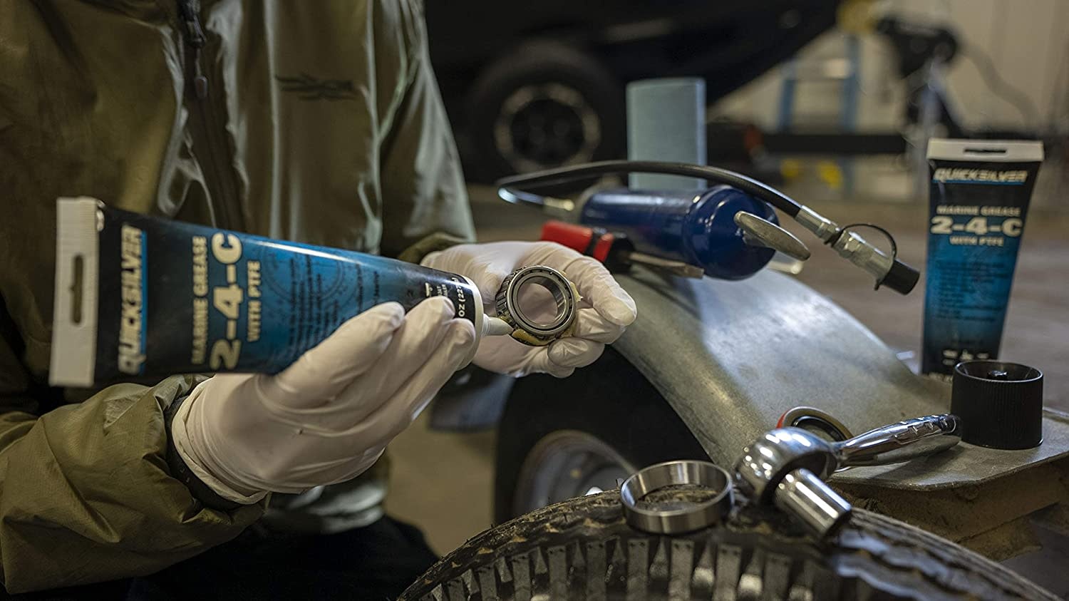 24C Marine Grease with Teflon, MultiPurpose Marine Lubricant 8 oz. Tube Fogh Boat Supplies