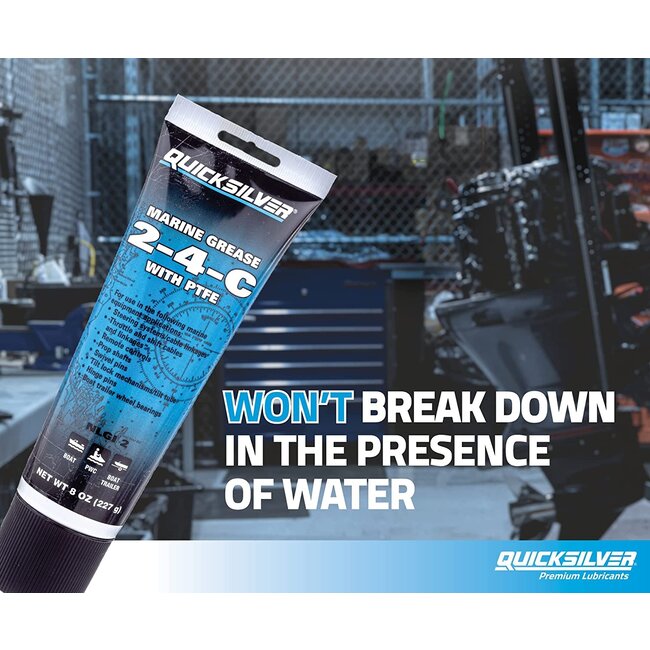 Mercury/Quicksilver Mercury/Quicksilver 2-4-C Marine Grease with Teflon, Multi-Purpose Marine Lubricant – 8 oz. Tube