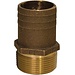 Groco Groco Bronze Full Flow Threaded Pipe to Hose Barb Adapter