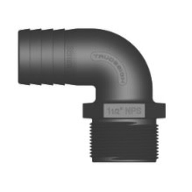 Tru Design Plastics Ltd. Hose Barb 90° Long Thread Tail