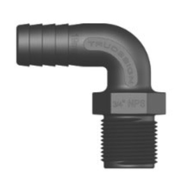 Tru Design Plastics Ltd. Hose Barb 90° Long Thread Tail