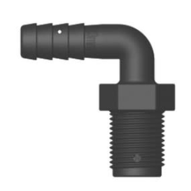Tru Design Plastics Ltd. Hose Barb 90° Long Thread Tail