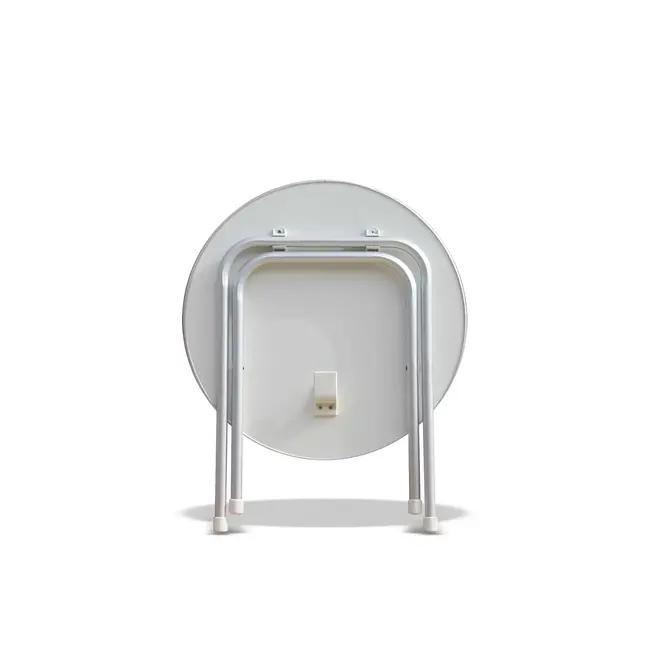 Forma Folding Aluminum and Melamine Round Boat Table 24"W x 20"H.