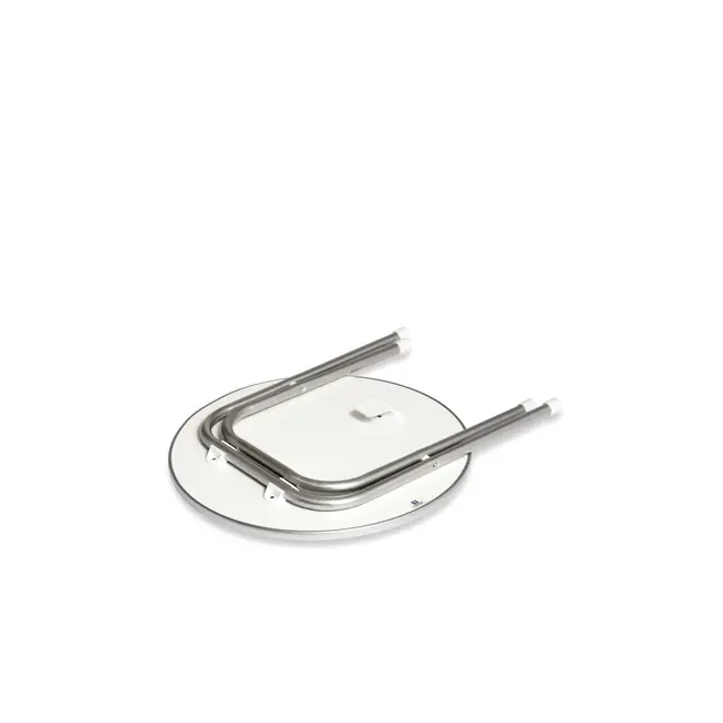 Forma Folding Aluminum and Melamine Round Boat Table 24"W x 20"H.