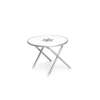 Forma Folding Aluminum and Melamine Round Boat Table 24"W x 20"H.