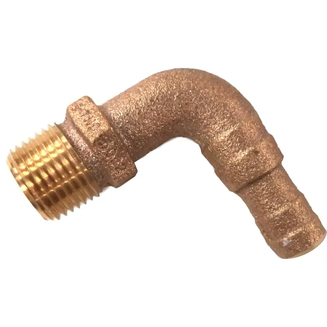 Groco Groco Bronze 90° Threaded Pipe to Hose Barb Adapter