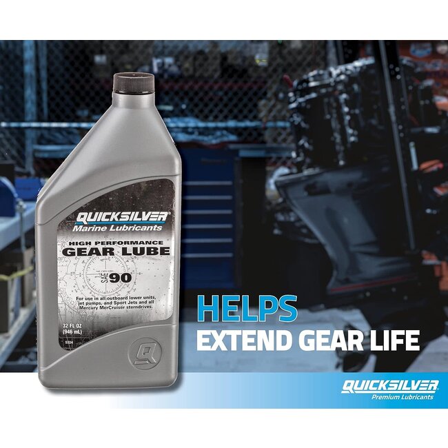 Mercury/Quicksilver SAE 90 High Performance Gear Lube, 8 Oz.