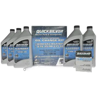 Mercury/Quicksilver Oil Change Kit, 10W-30, Mercury 70-115 HP (2.1L) Engines
