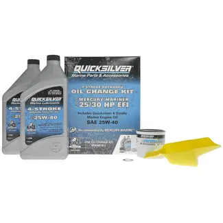 Mercury/Quicksilver Oil Change Kit, 25W-40, Mercury 25/30 HP Engines