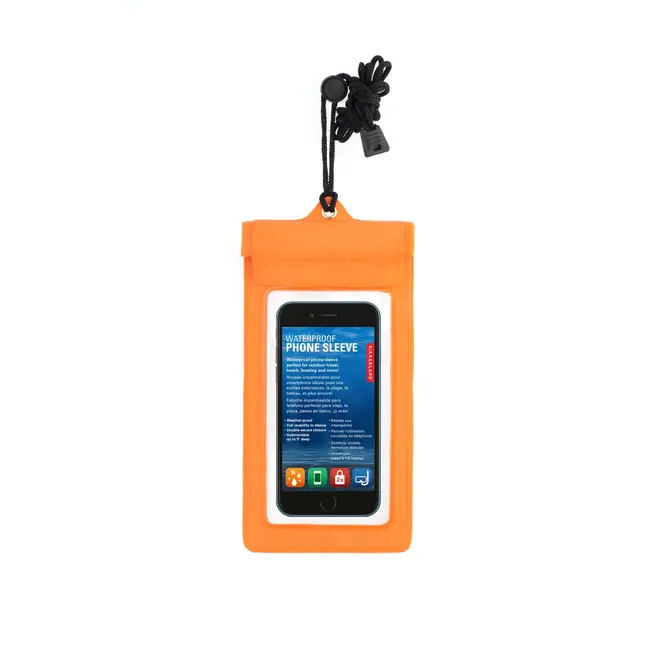 Kikkerland Designs Orange Waterproof Phone Sleeve