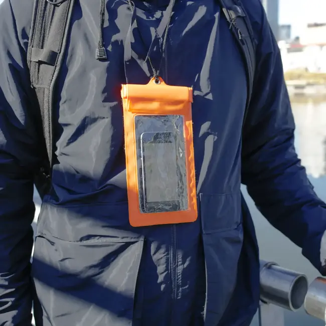 Kikkerland Designs Orange Waterproof Phone Sleeve