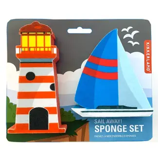 Kikkerland Designs Sail Away! Sponge Set
