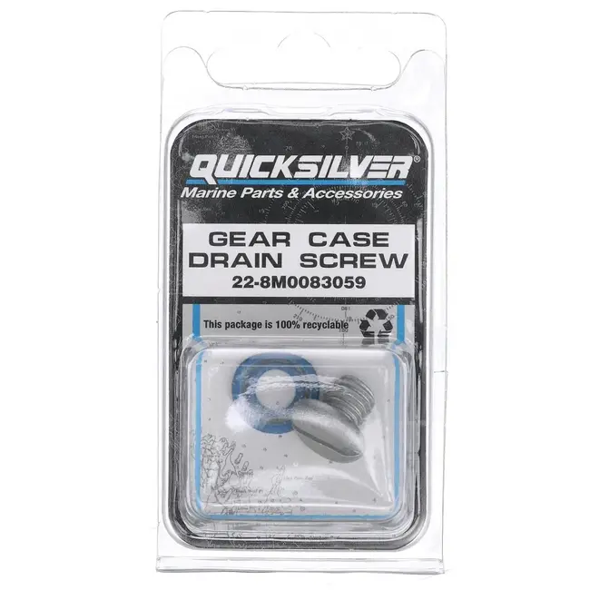 Mercury/Quicksilver 8M0083059 Lower Unit Gear Lube Drain And Fill Hole Screw And Seal, Non-Magnetic