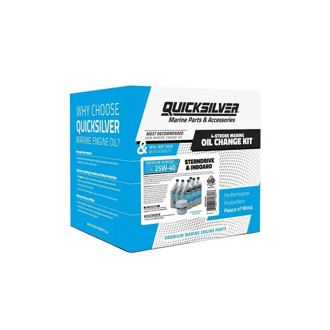 Mercury/Quicksilver Sterndrive and Inboard Oil Change Kit 25W-40  - MerCruiser V8 5.0L, 5.7L & 6.2L, V6