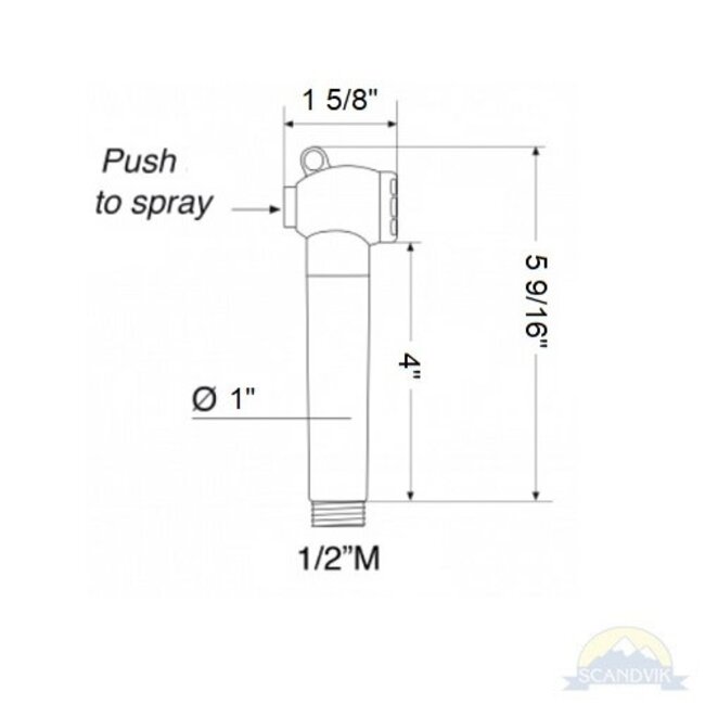Scandvik Transom Shower Handle