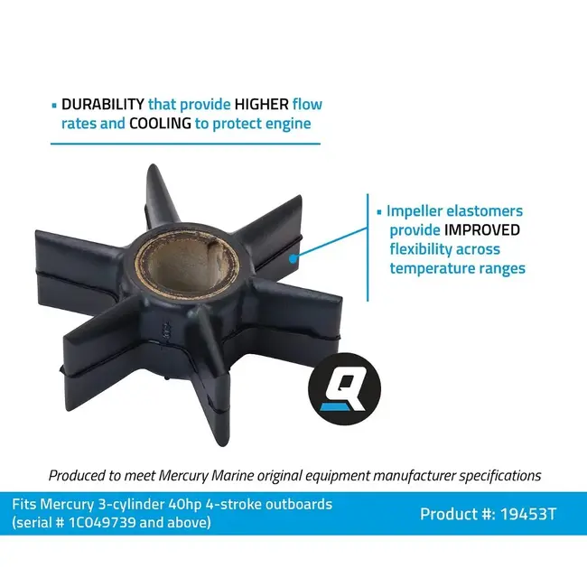 Mercury/Quicksilver Water Pump Impeller, Mercury, 30-60hp