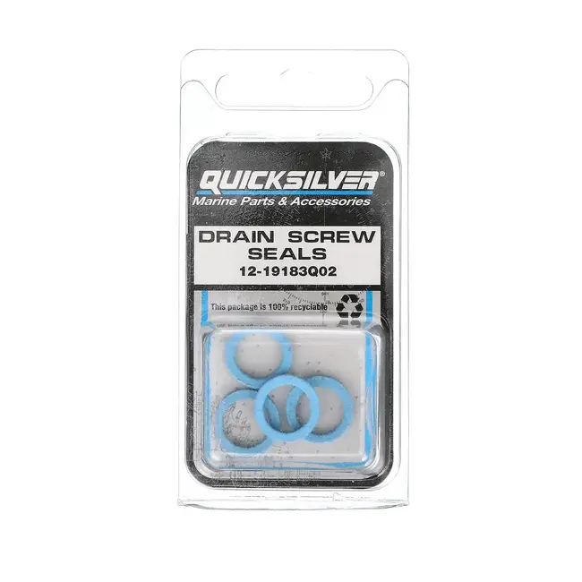 Mercury/Quicksilver 19183Q02 Lower Unit Gear Lube Drain and Fill Hole Screw Seal 4pk