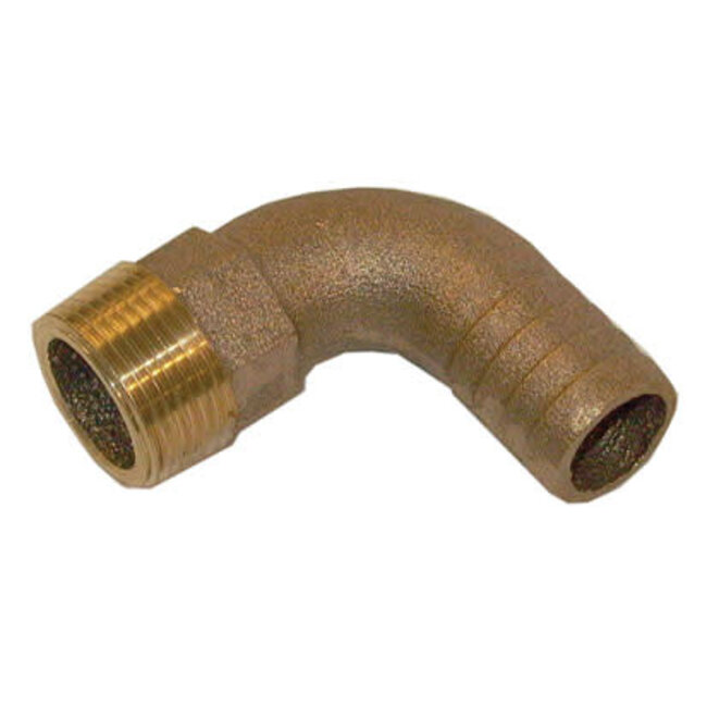 Groco Groco Bronze 90° Threaded Pipe to Hose Barb Adapter