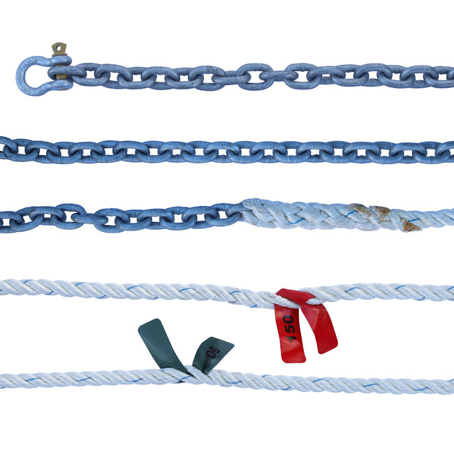 Titan 3-Strand Anchor Rode - 1/2" x 150' Rope, 1/4" x  50' Chain