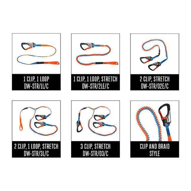 Spinlock Safety Line Elastic - Tether 2 Clip