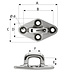 Wichard Diamond pad eye - Square- Length: 79 mm - M6 screw