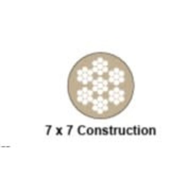 Vanguard Steel Lifeline Wire 7x7 White PVC Covered Stainless Steel AISI 316