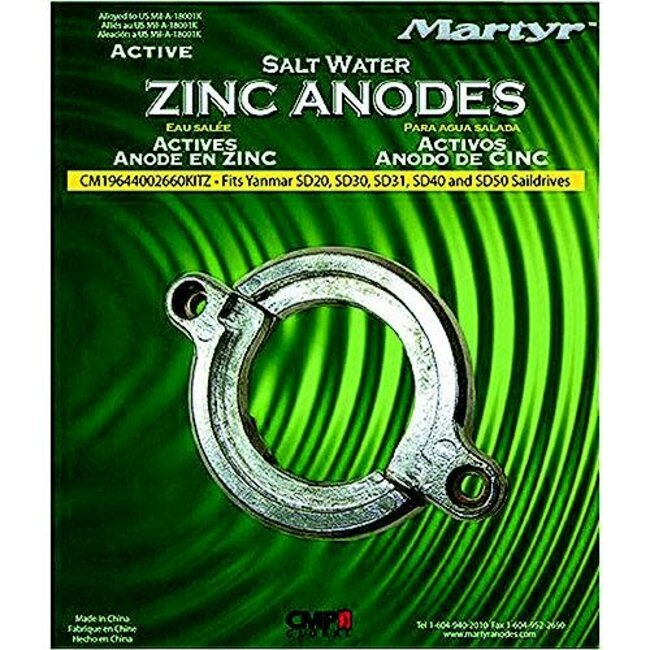 Martyr Anodes Anode Kit Zinc - Yanmar Split Ring